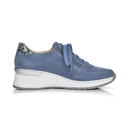 Rieker Ladies Wedge Heel Lace Up Sneaker
