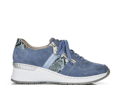 Rieker Ladies Wedge Heel Lace Up Sneaker