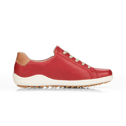 Remonte Ladies Zip Sided Lace Up Shoe Red