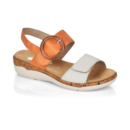 Remonte Ladies Buckle Detail Sandal Peach
