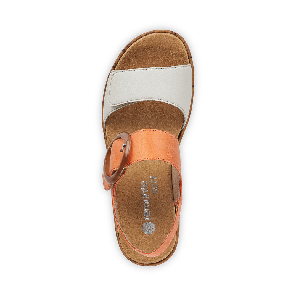 Remonte Ladies Buckle Detail Sandal Peach
