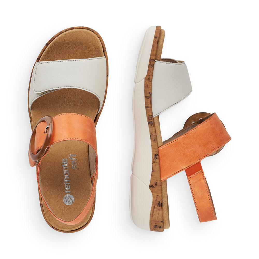 Remonte Ladies Buckle Detail Sandal Peach