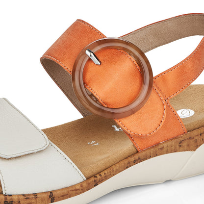 Remonte Ladies Buckle Detail Sandal Peach