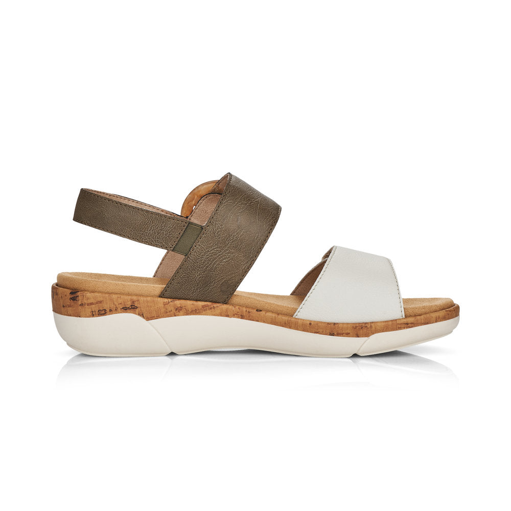 Remonte Ladies Buckle Detail Sandal Kharki