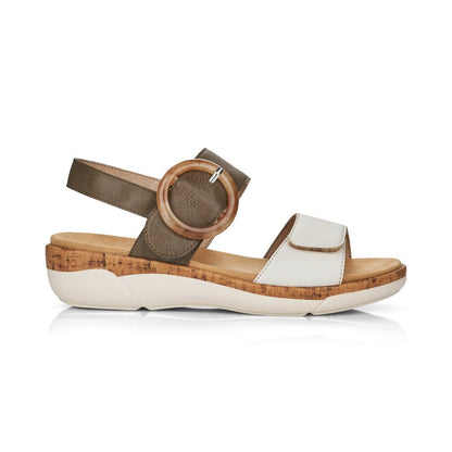 Remonte Ladies Buckle Detail Sandal Kharki