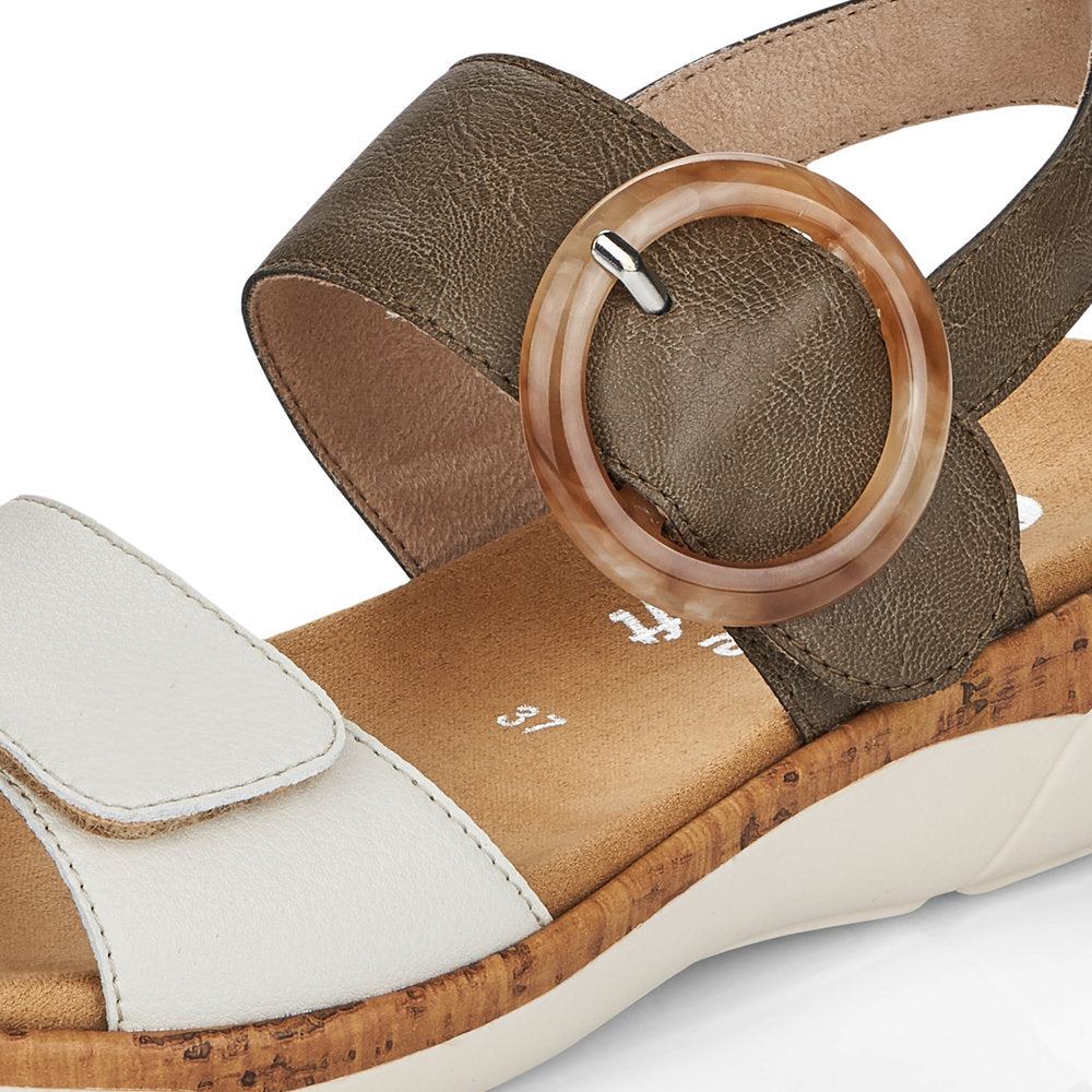 Remonte Ladies Buckle Detail Sandal Kharki