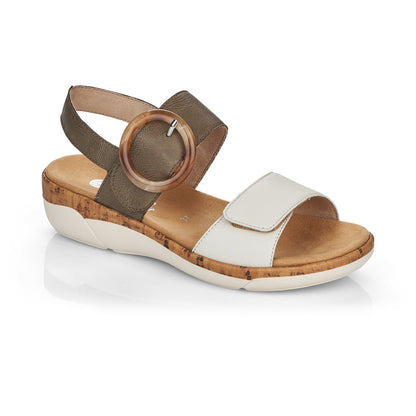 Remonte Ladies Buckle Detail Sandal Kharki