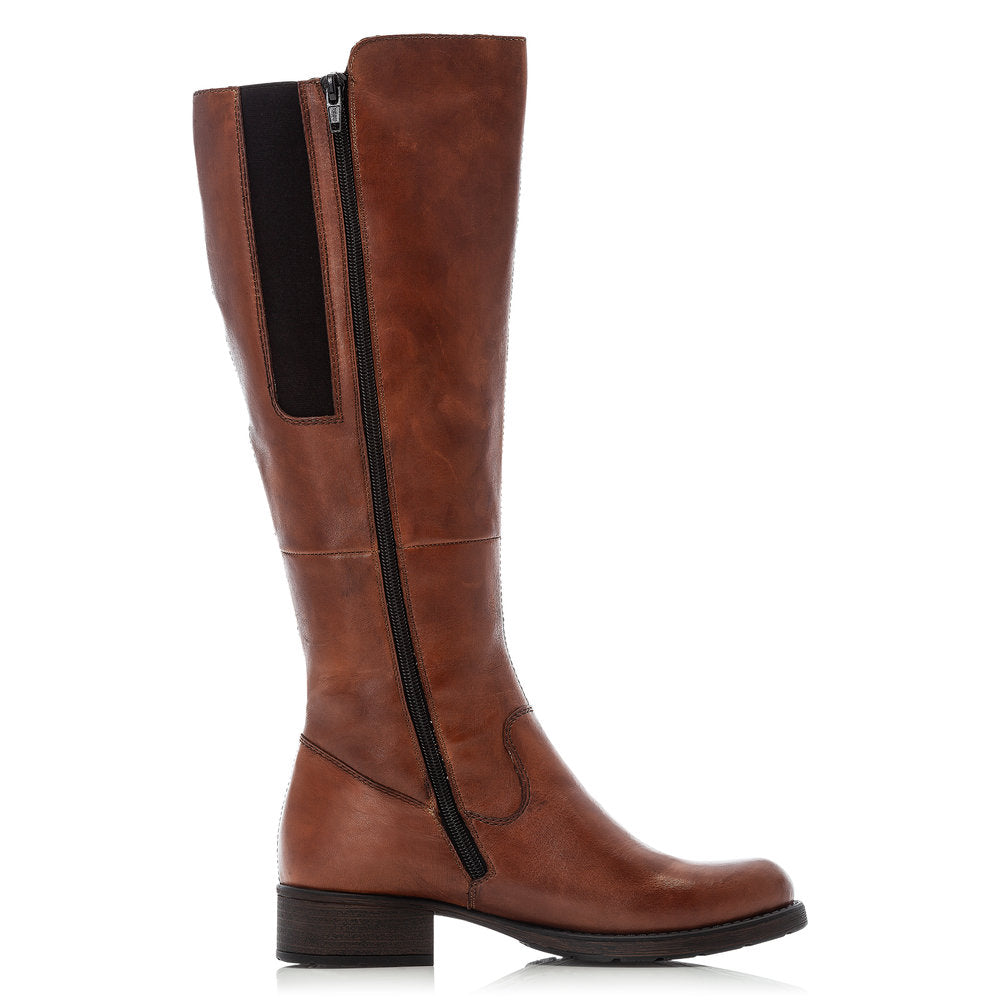 Rieker Ladies Long Leg Zip Boot Flat Heel