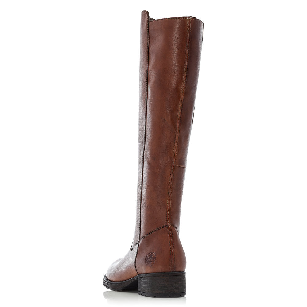 Rieker Ladies Long Leg Zip Boot Flat Heel