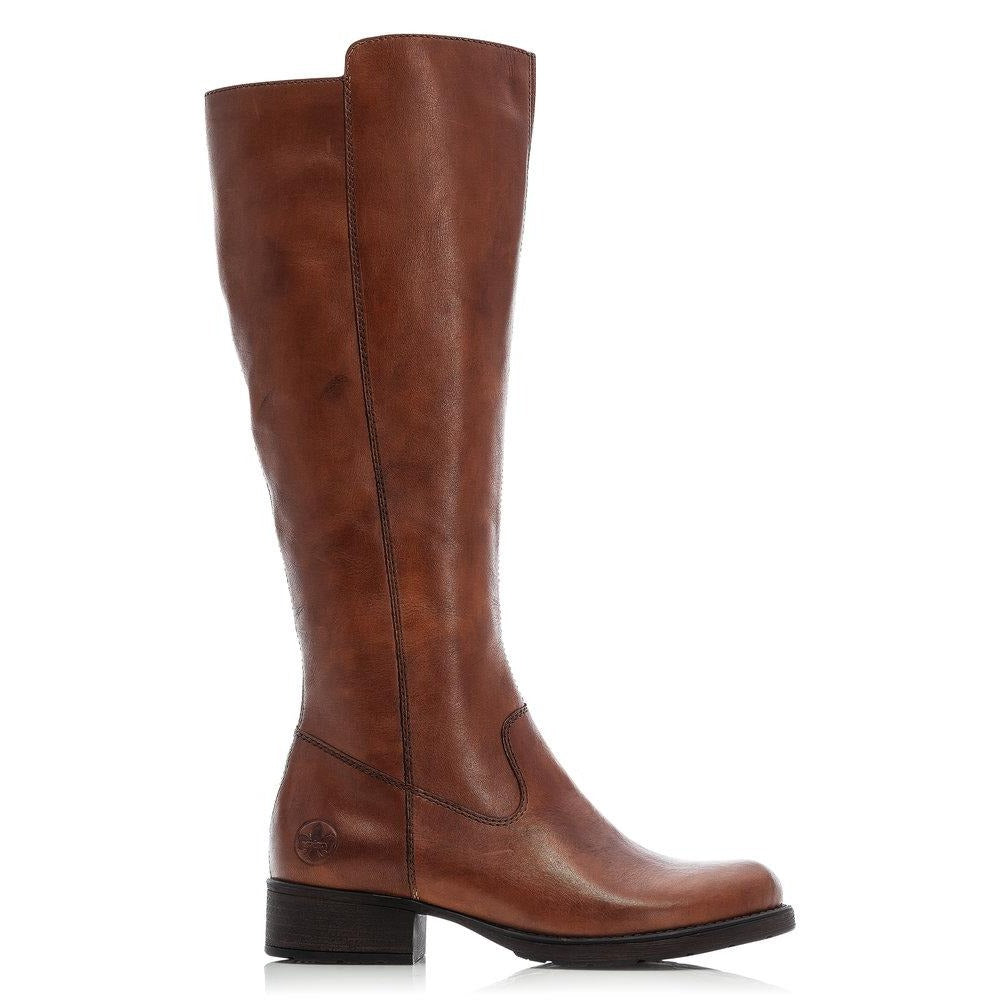 Rieker Ladies Long Leg Zip Boot Flat Heel