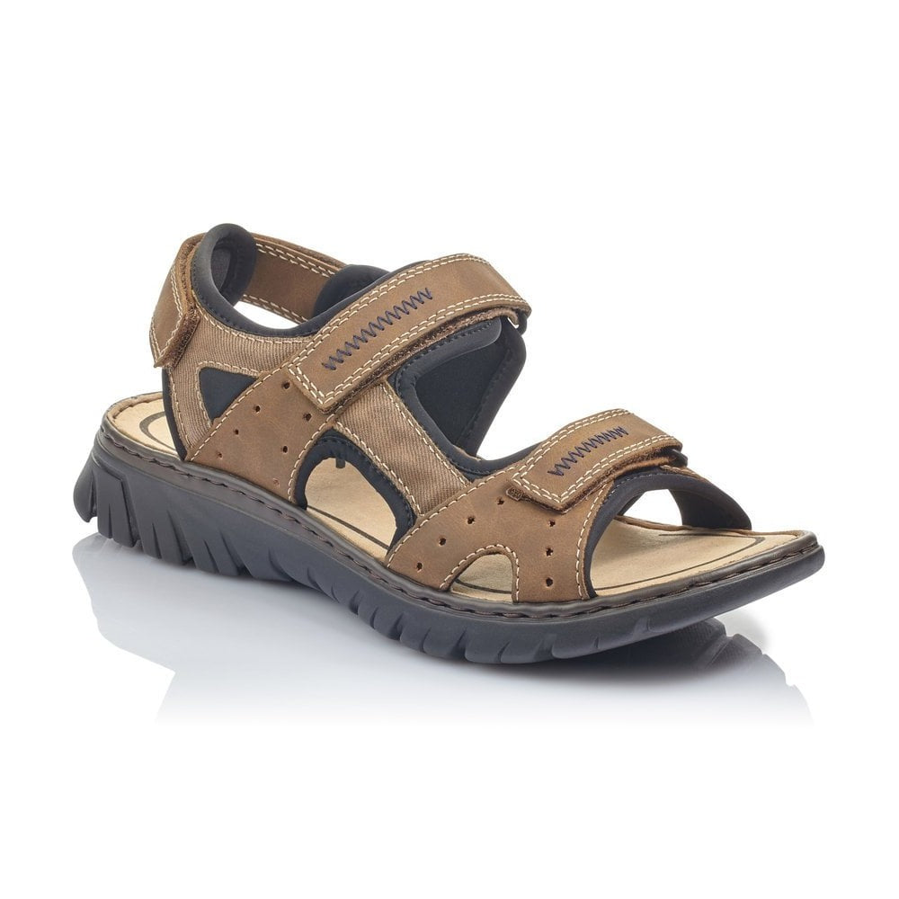 Rieker Men's Sandal Adjustable Straps Tan