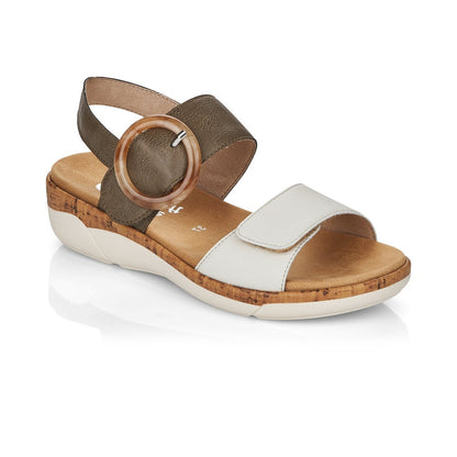 Remonte Ladies Buckle Detail Sandal Kharki