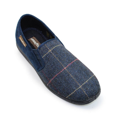 Lazy Dogz Men's Slippers Harrison Navy Tweed