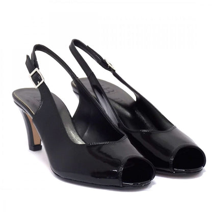 Savannah Mid Heel Slingback Peep Toe Sandal