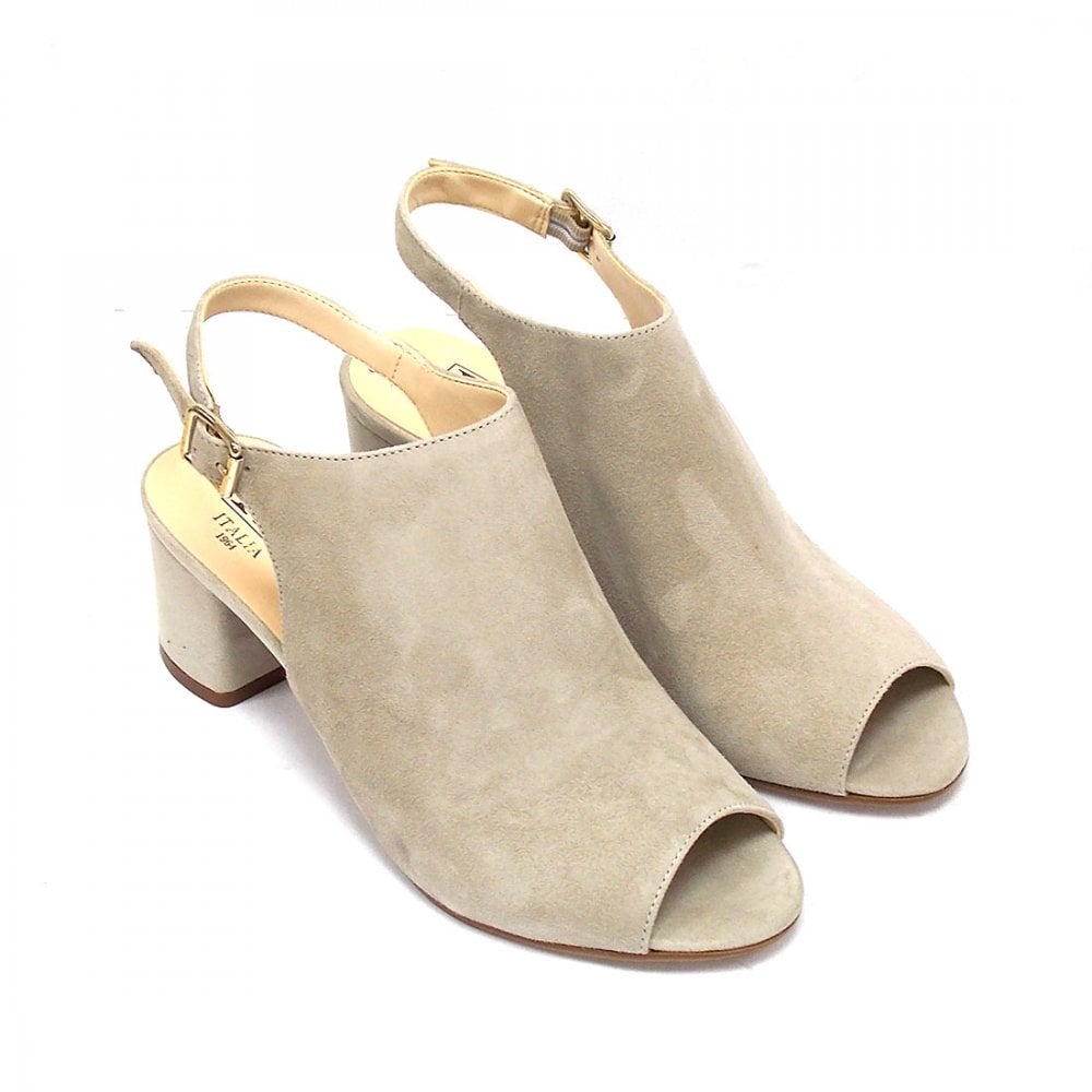 HB Shoes Ladies Mid Heel Open Toe Sandal (BEIGE)