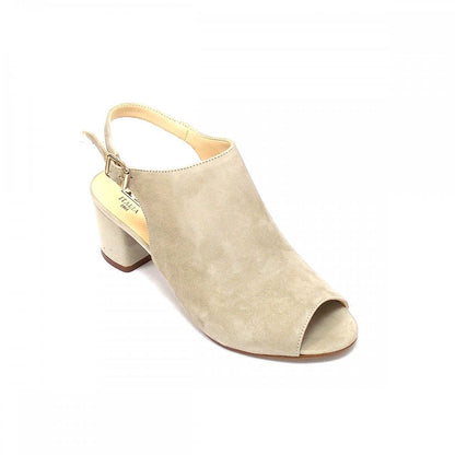HB Shoes Ladies Mid Heel Open Toe Sandal (BEIGE)