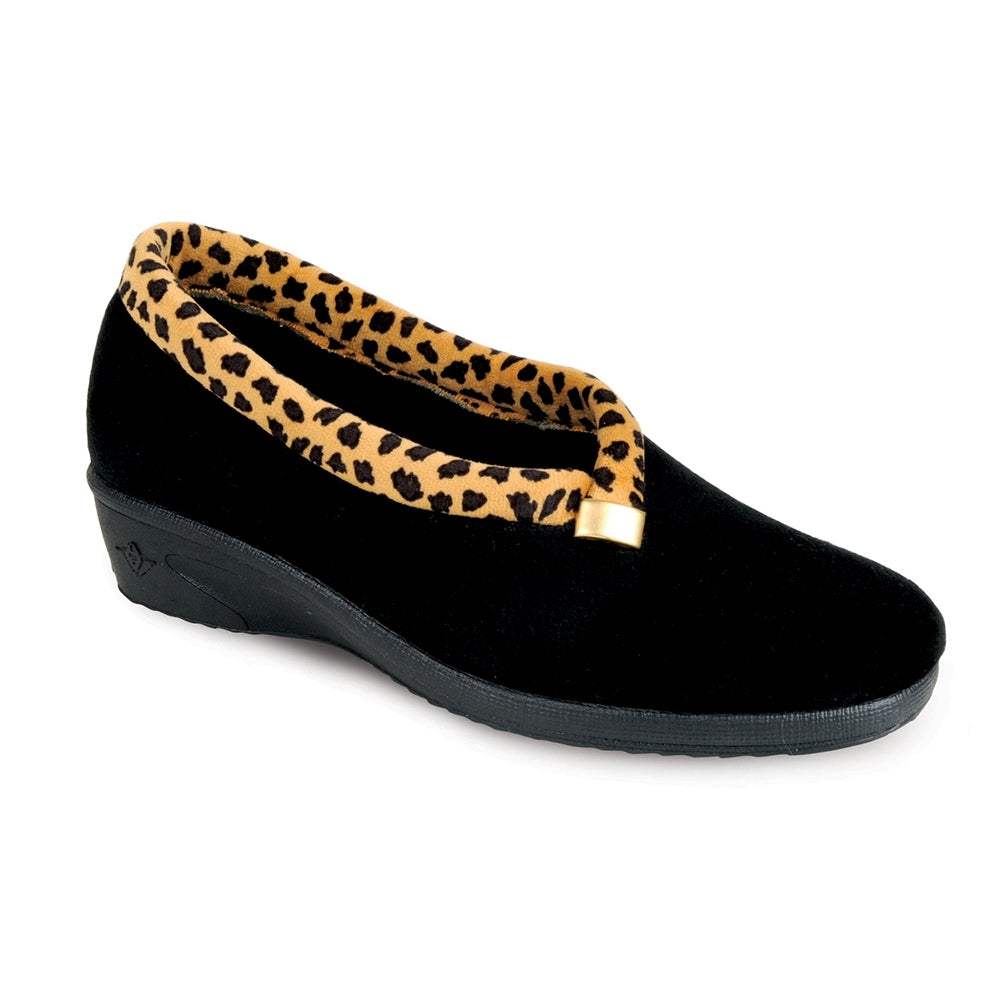 Paloma Leopard Trim Full Ladies Slipper